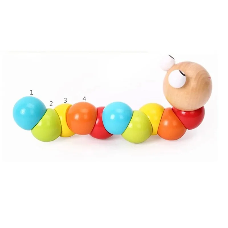 Деревянные игрушки различные цветные гусеницы Shilly насекомые развивающие игрушки упражнения ваш ребенок палец гибкий
