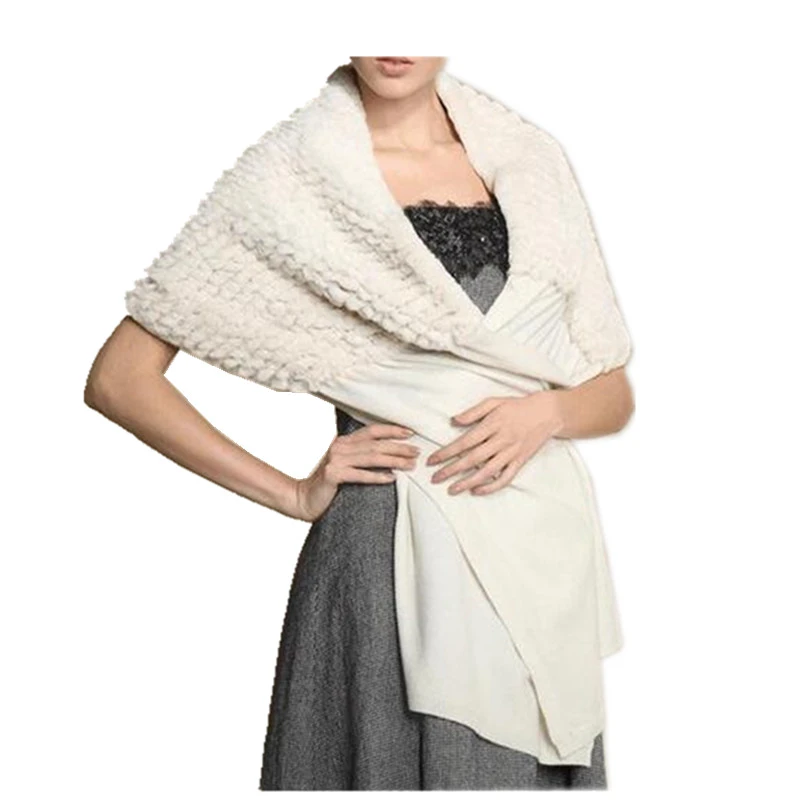 Cashmere fur cape women wedding wrap White fashion winter luxury wraps  natural rex rabbit fur shawls brides autumn scarf F109|Women's Scarves| -  AliExpress