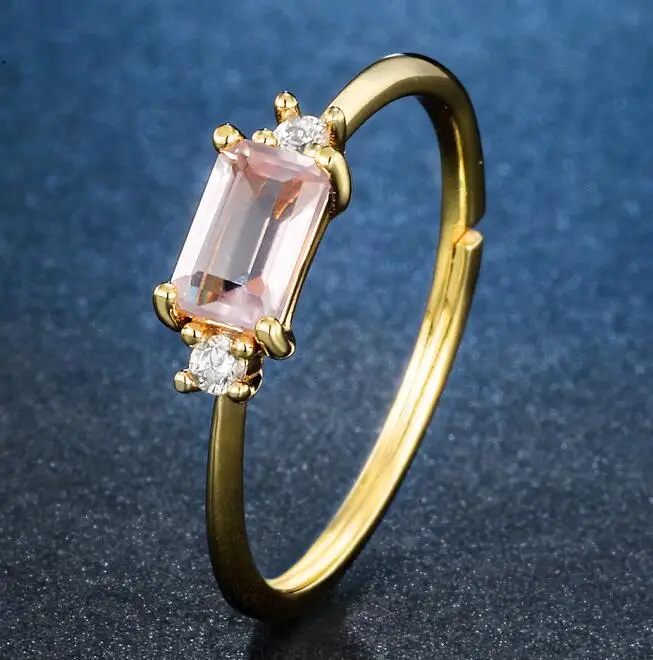 ALLNOEL, серебро 925, регулируемые кольца для женщин, натуральный розовый кварц, лабрадорит, драгоценный камень, femme, обручальное кольцо, набор, хорошее ювелирное изделие - Цвет камня: rose quartz