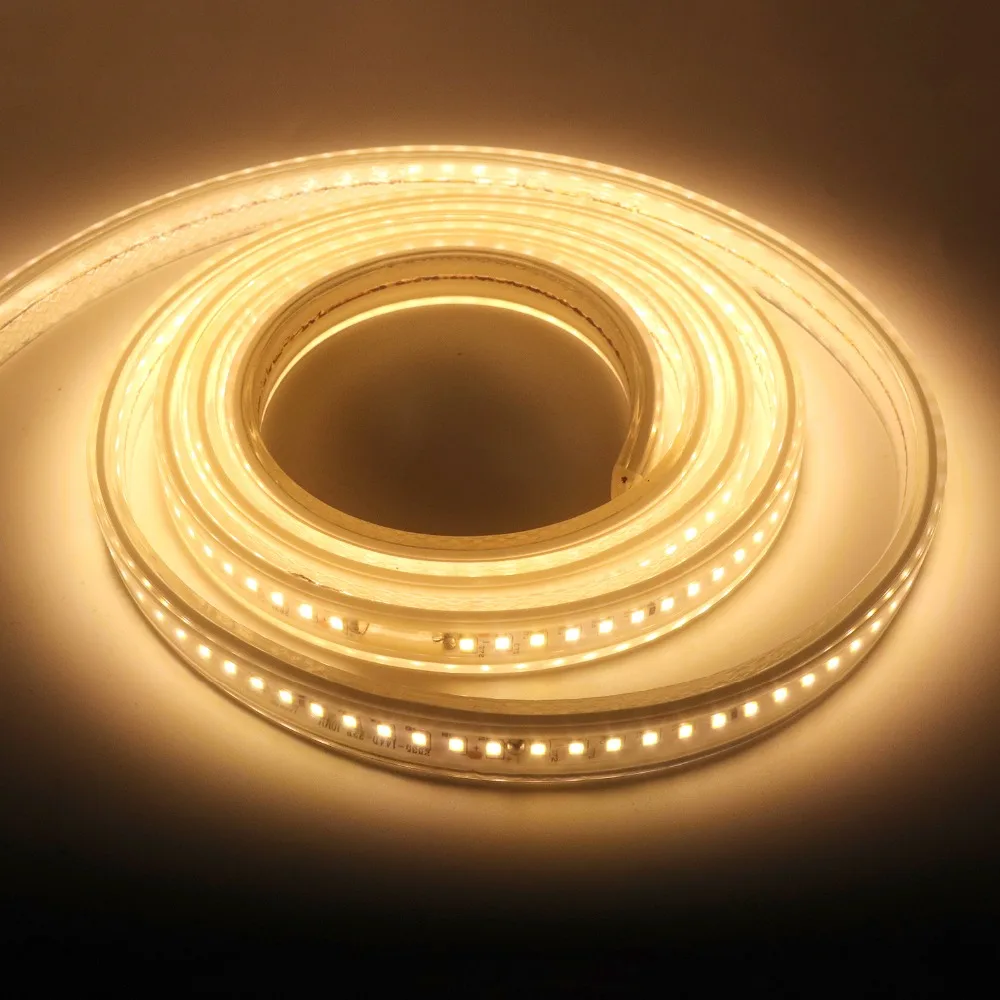 cheap Ultra Bright LED Strip SMD 2835 144Leds M IP67 Waterproof 220V Flexible Ribbon Light Diode Tape Rooms Outdoor Ledstrip JQ