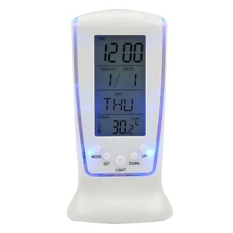 СВЕТОДИОДНЫЙ цифровой тихий светящийся термометр Календарь Часы Настольный модный пластиковый музыкальный будильник
