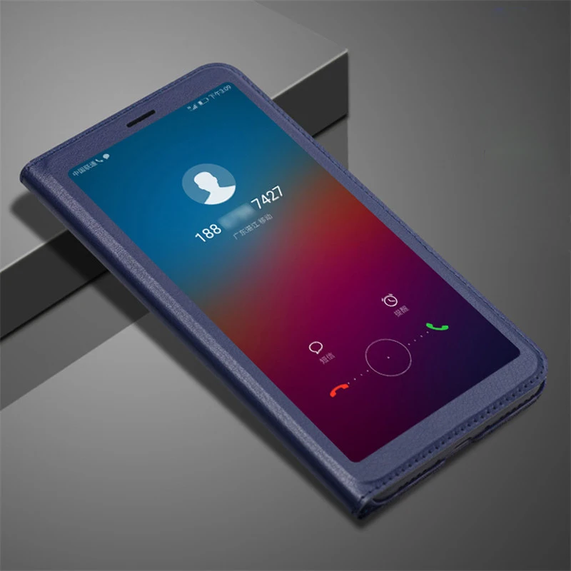 На случай для huawei Y6 Prime 2018 чехол Coque откидная крышка кожанный Пластик жесткий