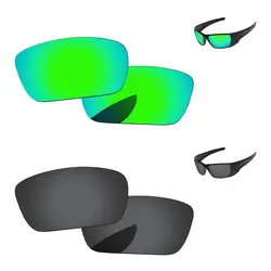 Черный и изумрудно зеленый 2 пары Поляризованные замена оптические стёкла для топливных элементов солнцезащитные очки женщин рамки 100% UVA и