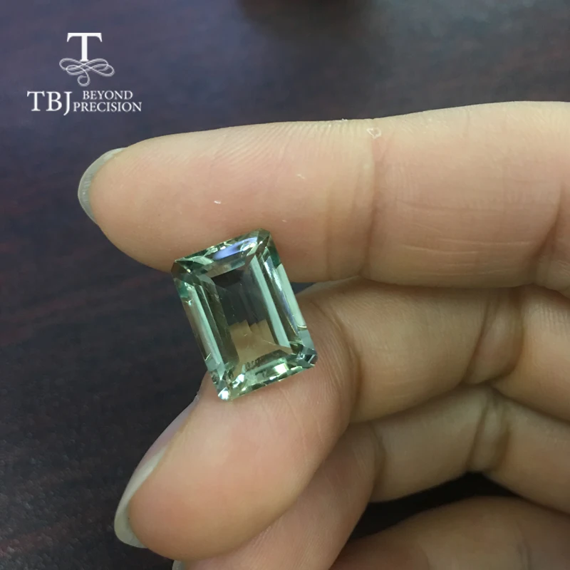 8.2ct oct cut of Green amethyst 10*14mm for silver jewelry mounting 100% natural amethyst loose gemstones loose gemstones