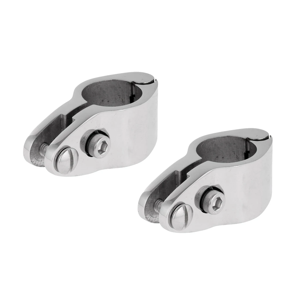 2 Pieces/ Set 22mm Boat Cover/ Canopy Bar Tube Clamp - Durable Strong Marine Grade 316 Stainless Steel