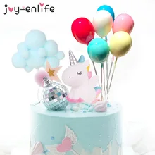 Arco Iris pastel de unicornio Topper nube banderas para pastel cumpleaños niños favores decoración para tarta y Para Magdalena Topper para mesa de postres de boda decoración