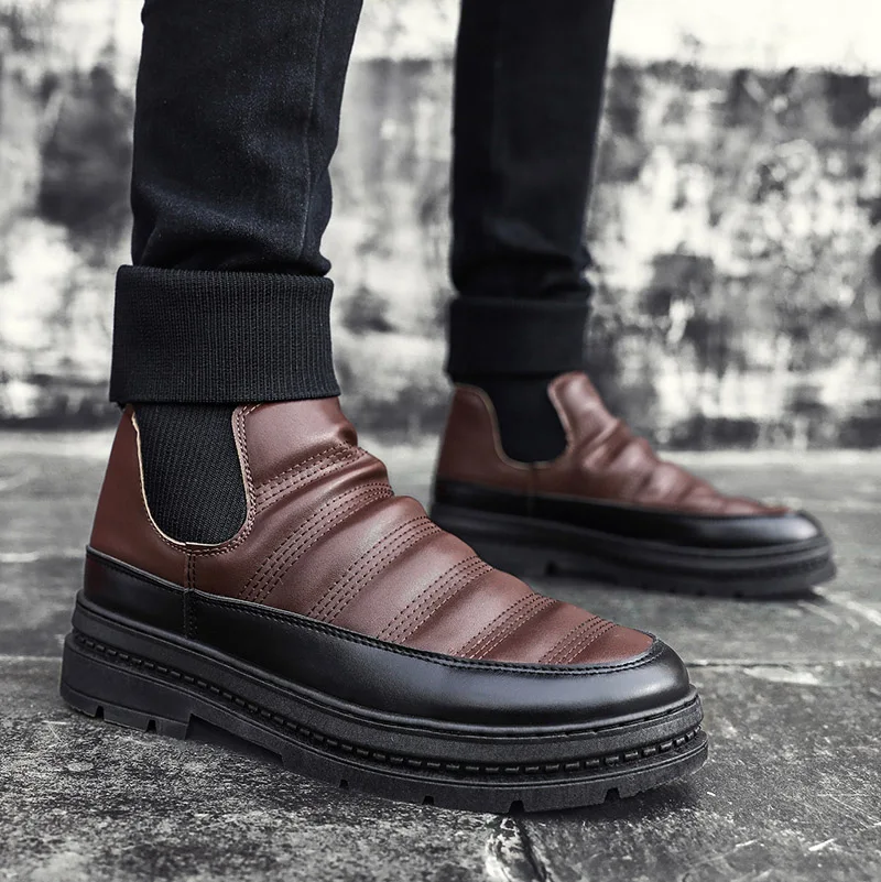 Männer Stiefel Winter mit Pelz 2018 Warme Schnee Schnee Männer Winter Stiefel Schuhe Männer Schuhe Mode Gummi Ankle Schuhe 5