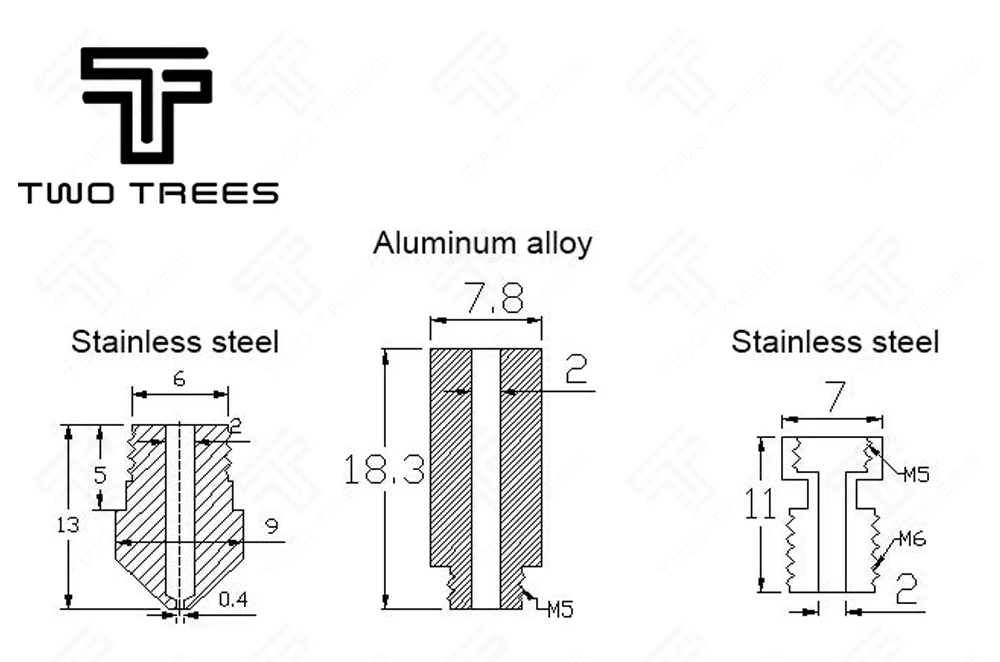 MK10 все металлические Hotend комплект сопла с нержавеющей сталью и PTFE трубки из трех частей комплект и алюминиевое горло и для MK10 сопла 3D принтера