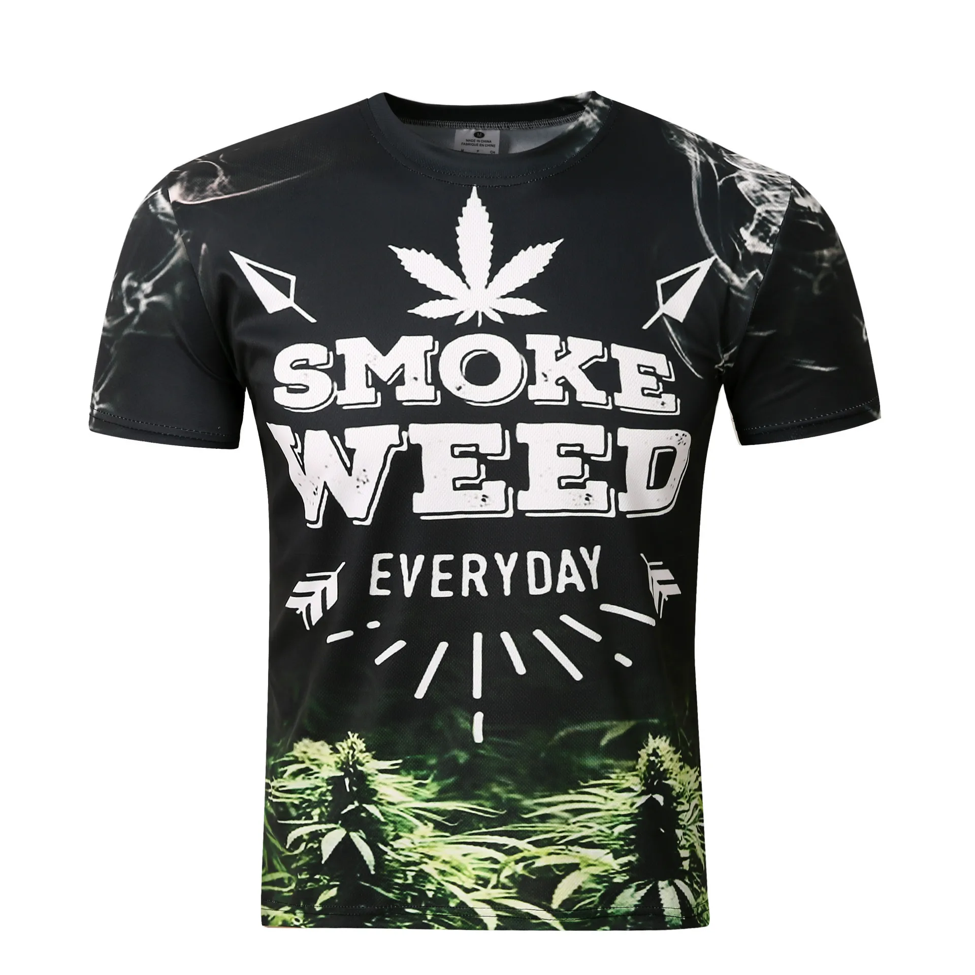 

Factory direct foreign trade explosion models 2018 new European and American men's 3D short-sleeved tobacco printing T-shirt