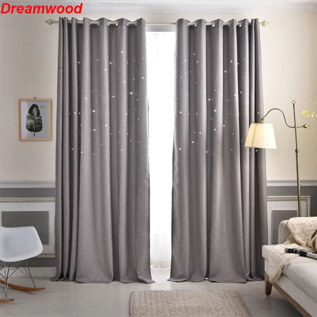 New Hollowed Stars Children Dream Curtains 100 Polyester Shade New Hollowed Stars Children Dream Curtains 100 Polyester Shade Living Room Curtain Green Blue