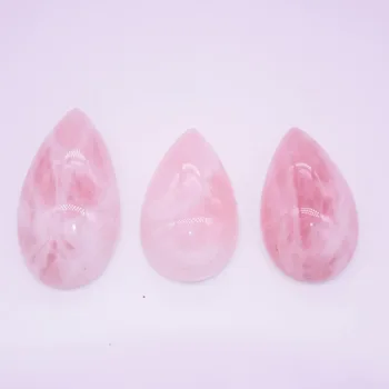 

5 pcs Water Drop Natural pink crystal gem stone pendant for necklace Malaysia rose crystal quartz pendant for women jewelry gift