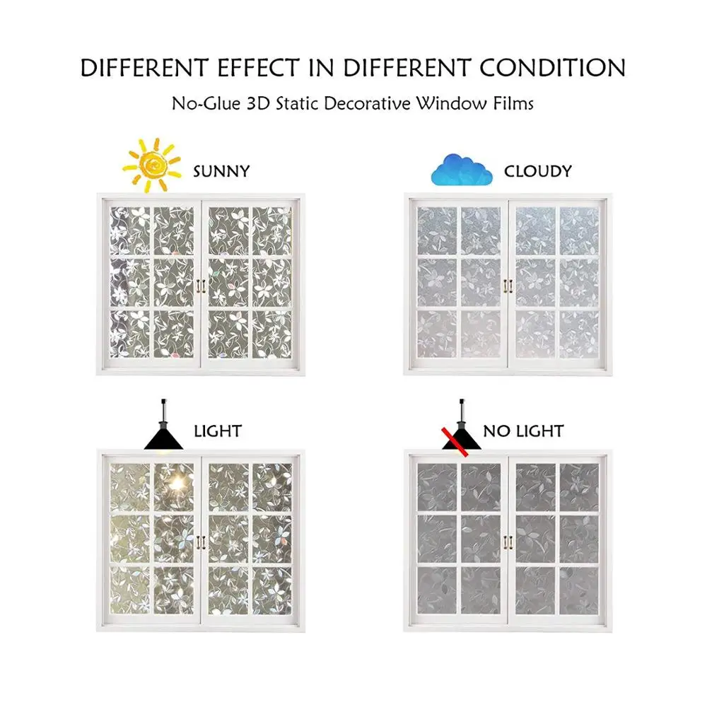 Funlife винил декоративная оконная пленка цветное Стекло окна Стикеры окна без собственной личности клея статического цепляться Стекло пленка