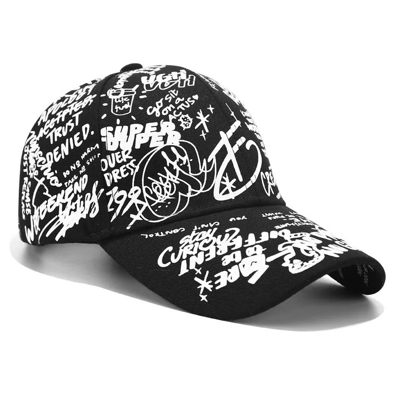 

Fibonacci Unisex graffiti baseball caps fashion creative high quality adjustable shade dad truck driver cap comfort Doodle hats