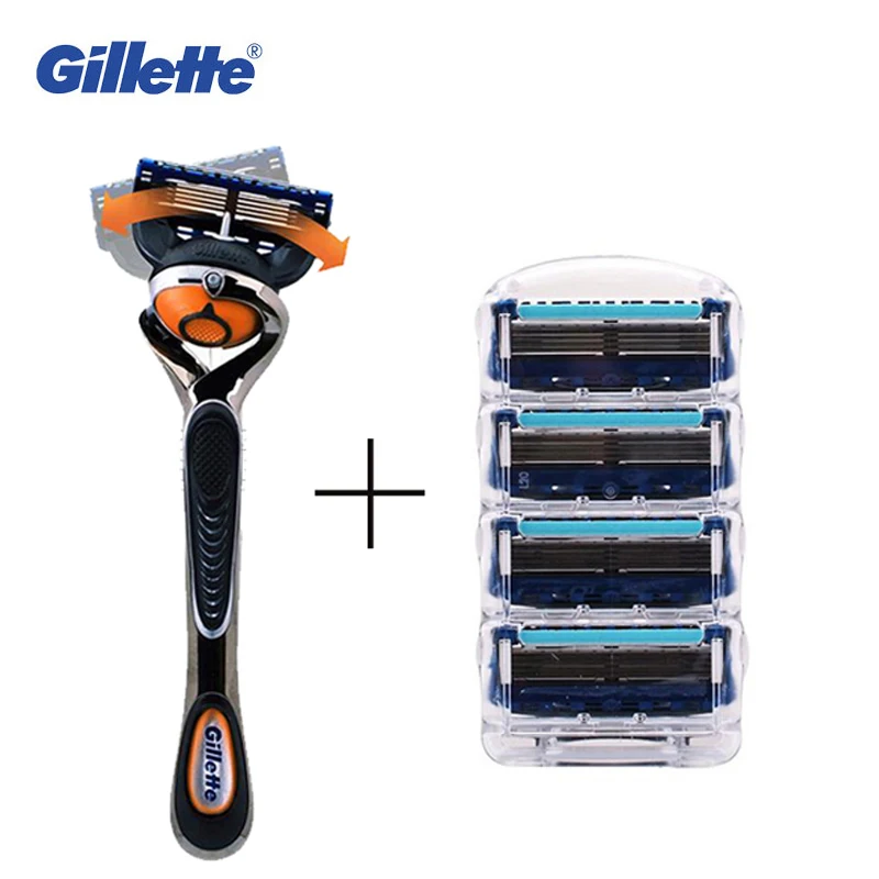 Genuine Gillette Fusion Proglide Flexball Shaving Razor Blades For Men 1 Holder+5 Blades Brands Shavers Safety Razors