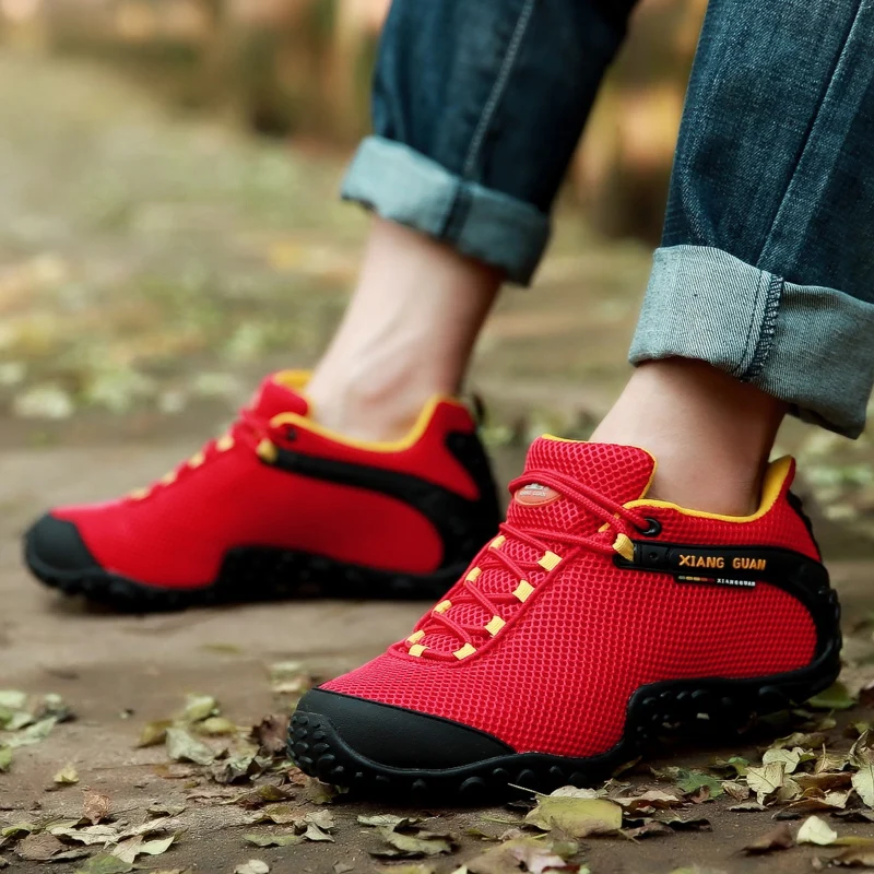 Brand XIANGGUAN Classic Lovers Hiking Shoes Man Sneaker Women Climbing Sport Shoe Athletic Net