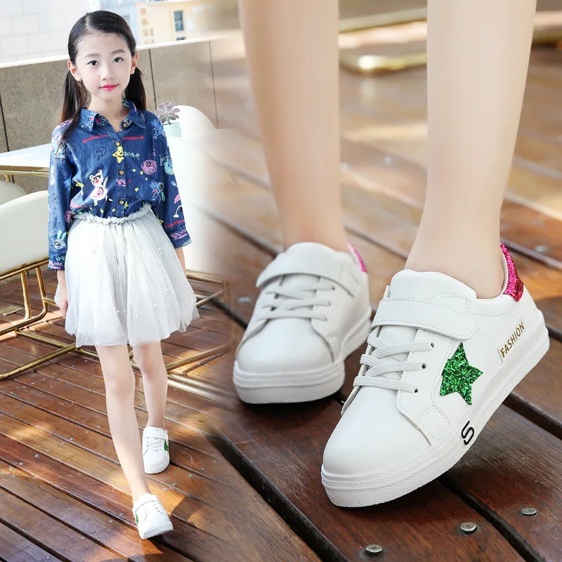 

fall new children's leisure Princess Girls, student board shoes, small white shoes, single shoes.