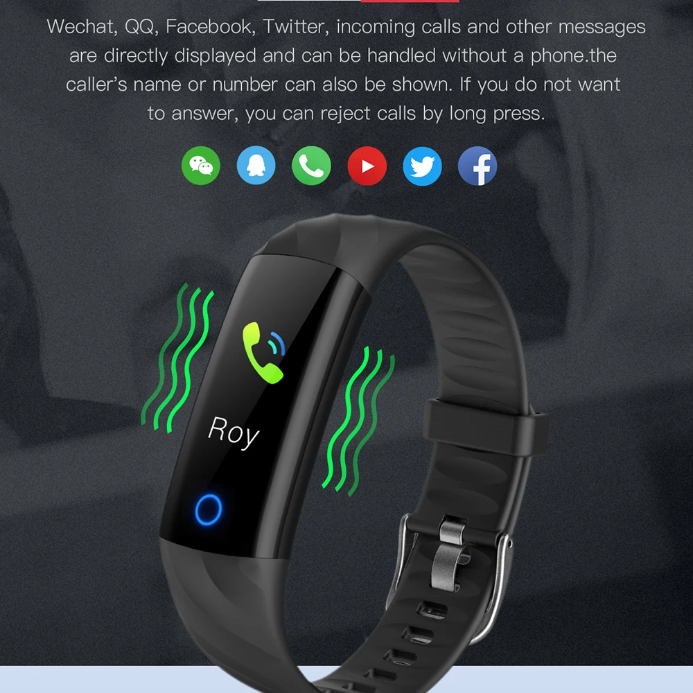 LEMFO Sport Smart Bracelet IP68 Waterproof Color Screen Smart Band Heart Rate Blood Pressure Pedometer Activity Tracker