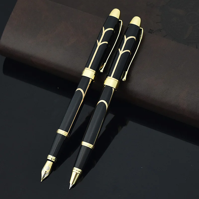 Luxury Brand Metal Ink Fountain Pen Black School Writing Pens For