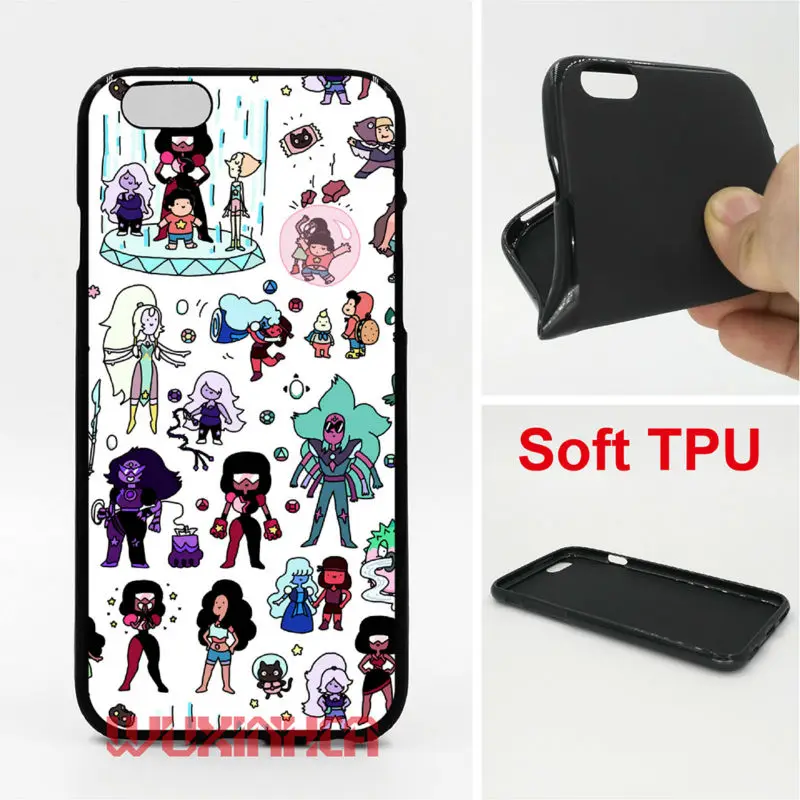 Cute Steven Universe Doodl Phone Case Soft TPU For iPhone 6 7 Plus SE 5S 4S Touch 6 For Samsung