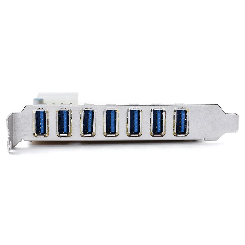 PCI-E usb3.0 Расширительная карта 7 портов USB 3,0 PCIexpress карта расширения pcie usb3.0 адаптер концентратор 4PIN источник питания для настольного ПК