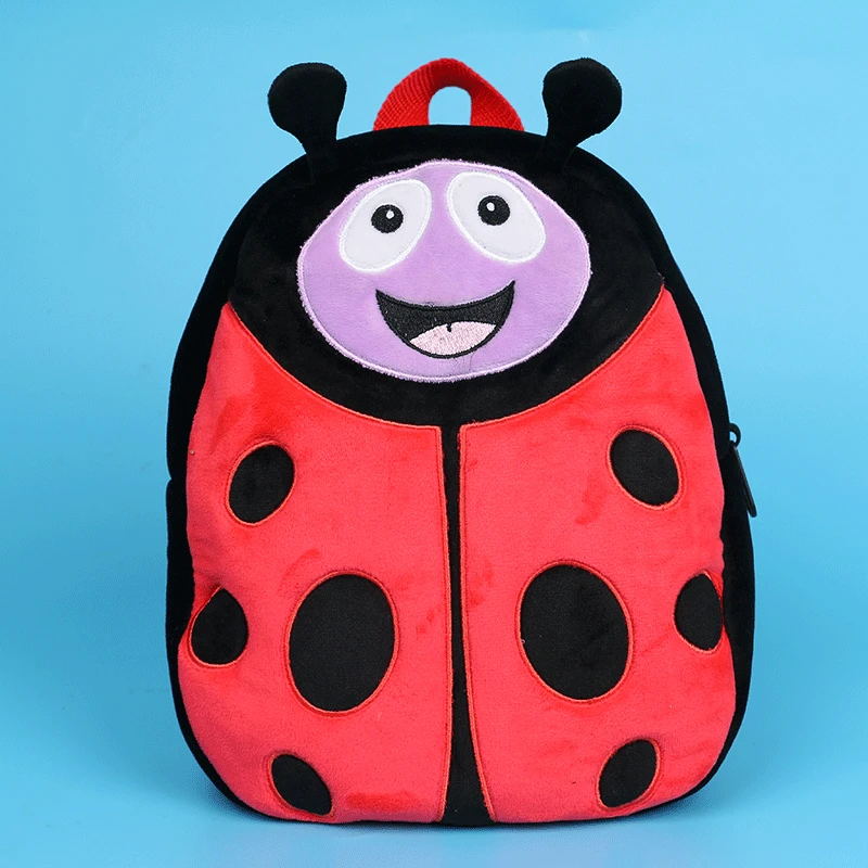 ladybug От 2 до 5 лет плюшевые Мультяшные животные школьные сумки для девочек Детский сад Школьный ранец с обезьянкой Дети Милые Сова Рюкзаки для детей - Цвет: ladybug