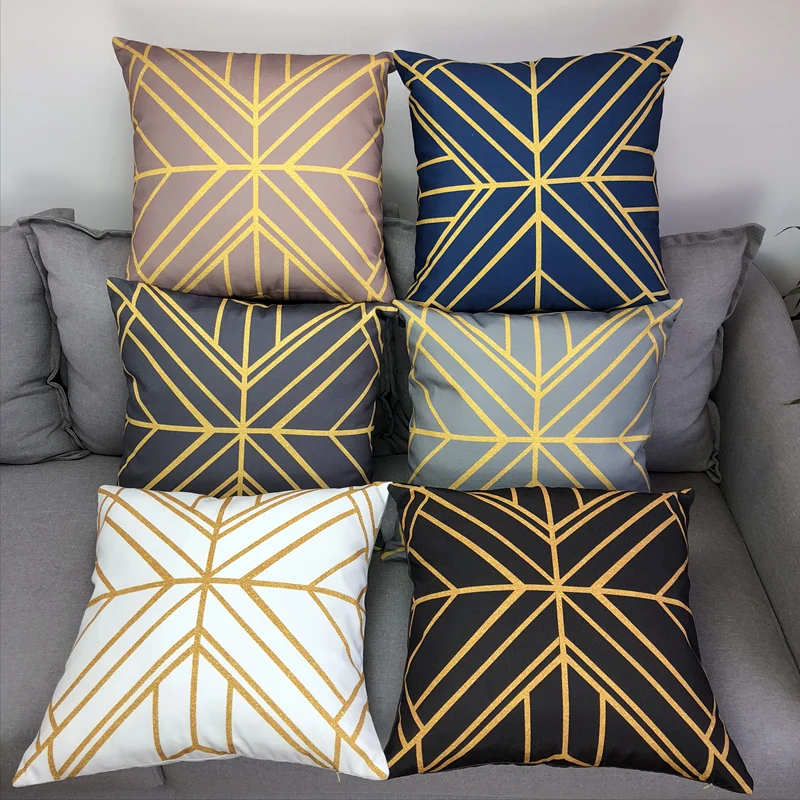 Decorativos Para наволочка для дивана Желтая подушка геометрическое украшение из полиэстера домашний декор