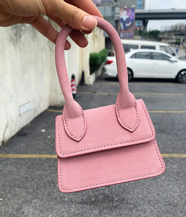 Высококачественная Модная стильная Ослепительная дизайнерская сумка из искусственной кожи, сумка через плечо, мини сумка через плечо, Повседневная сумка-мессенджер с клапаном - Цвет: suede pink S
