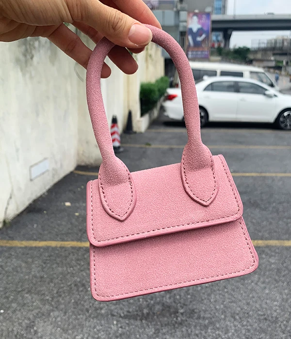suede pink S Высококачественная Модная стильная Ослепительная дизайнерская сумка из искусственной кожи, сумка через плечо, мини сумка через плечо, Повседневная сумка-мессенджер с клапаном - Цвет: suede pink S