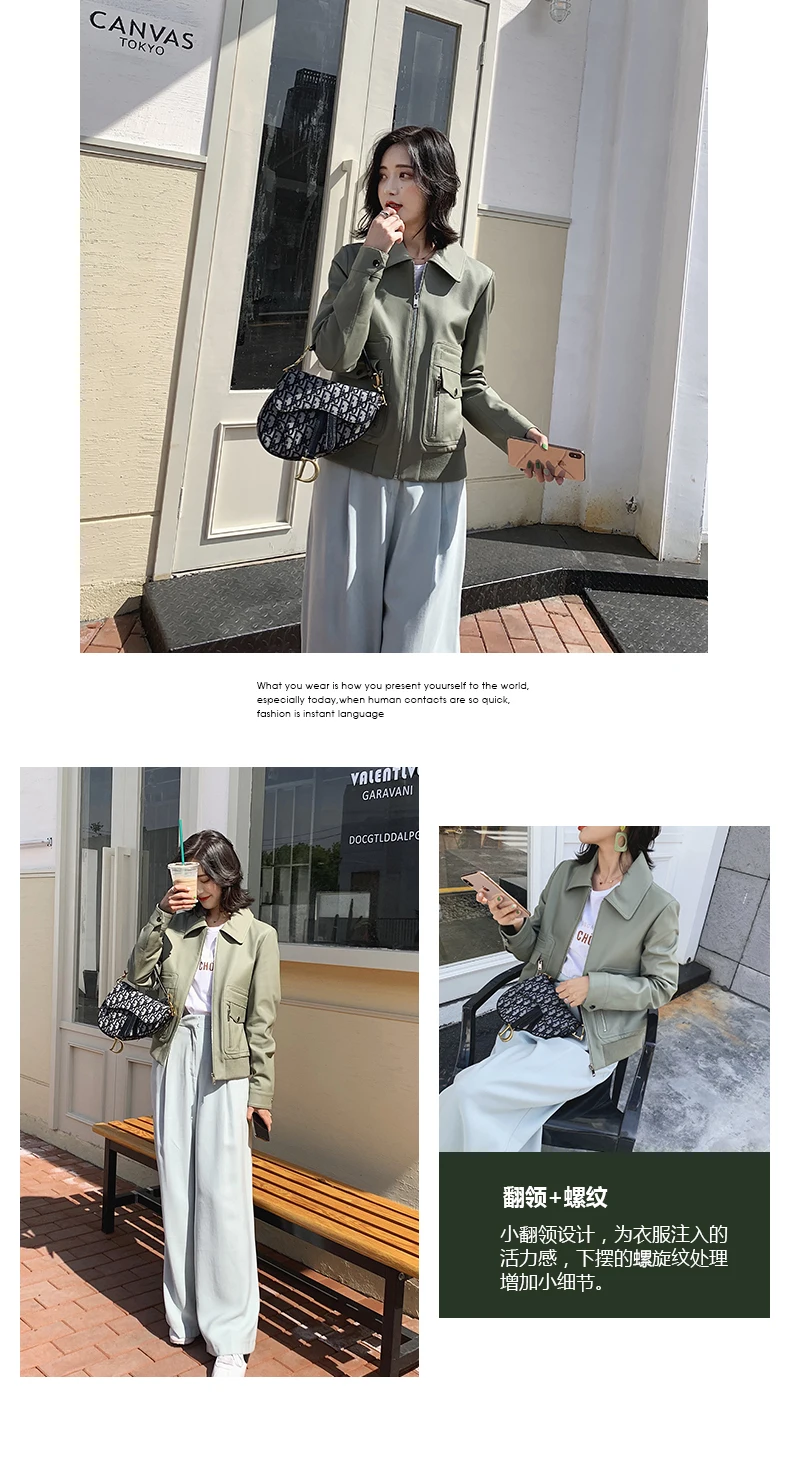 AYUNSUE Genuine Leather Jacket Women Clothes Casual Real Sheepskin Coat Female Slim Fit Ladies Jackets Outerwear B19D01034