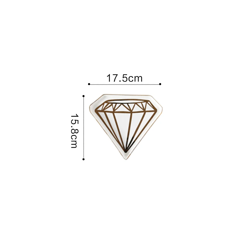 Diamond - L Маленький пончик Фламинго монстера тарелка для посуды декоративная Конфета фрукты фарфоровая тарелка для хранения ювелирных изделий лоток кольцо безделушка блюдо посуда - Цвет: Diamond - L