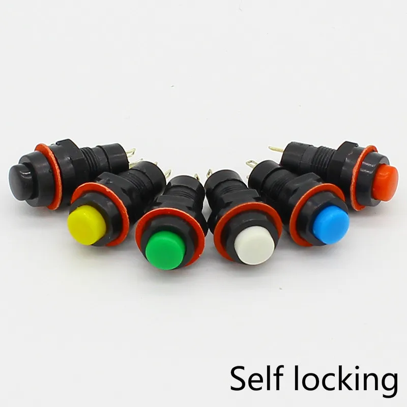 6 шт самоблокирующийся кнопочный переключатель 10 мм - Цвет: each color 1pcs