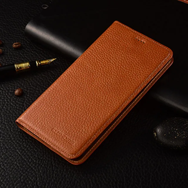 Для Xiaomi mi 5X чехол KEZiHOME личи Натуральная кожа флип Стенд кожаный чехол Капа для Xiaomi mi A1 mi A1 5,5 ''чехол для телефона s - Цвет: brown