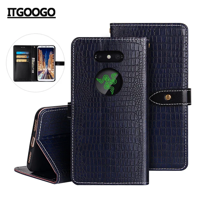 

Case For Razer Phone 2 Case Cover Crocodile Grain Flip Leather Case For Razer Phone 2 Cover Business Phone Case
