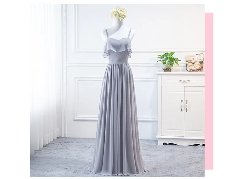 Robe De Soriee Новое шифоновое платье подружки невесты длинное обтягивающее на бретельках элегантное платье для банкета невесты Robe Soiree Longue