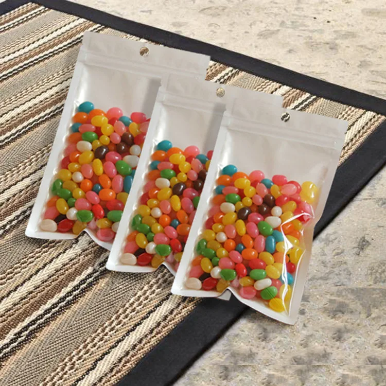 

500 шт., прозрачные пакеты на молнии с отверстием для подвешивания