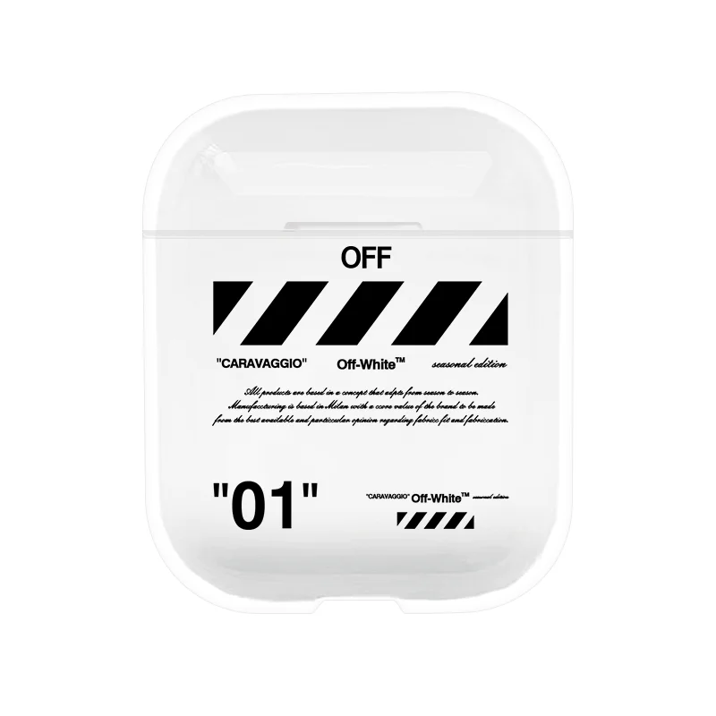 

Transparent Hard Wireless Earphone Charging Box Cover sport luxury trend brand case for AirPods 1 2 Protective Case for AirPods