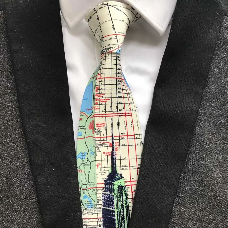 

10pcs Fashion Unique Design Polyester The Statue Of Liberty Ties 9cm Classic Artisit Necktie Gentlemen Woven Gravatas for Men