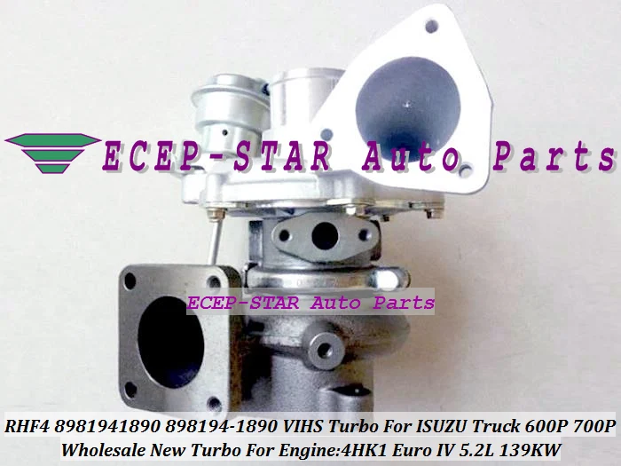 RHF4 VIHS 8981941890 898194-1890 Turbo Turbocharger For ISUZU 600P Truck 700P 4HK1 Euro IV 5.2L 139KW (5)