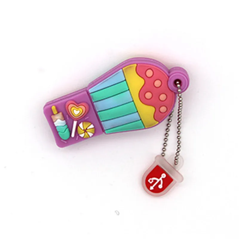 

Cartoon Ice Cream Usb Flash Drive 4GB 8GB 16G 32G 64GB Memory Stick Pendrives ThumbDrives usb2.0 DISK girl gifts Free shipping