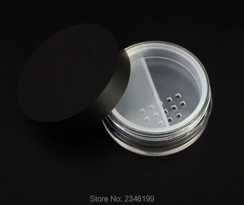 20G30pcs/лот Улучшенный Класс случае рассыпчатая пудра с сито, матовый Balck винт Кепки косметический пудреница, DIY Loose Powder Контейнер