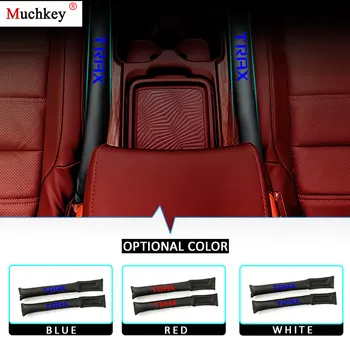 

For Chevrolet TRAX Car Seat Gap Plug PU Leather Filler Seat Spacer Storage Slot Plug 2Pcs Red Blue White