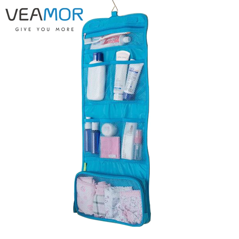 VEAMOR 600D أكسفورد الحمام الجدار للطي تخزين علقت السفر التجميل أكياس للماء المحمولة غسل أكياس WB177 VEAMOR 600D أكسفورد الحمام الجدار للطي تخزين علقت السفر التجميل أكياس للماء المحمولة غسل أكياس WB177