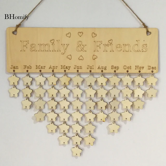 bhomify wood birthday calendar