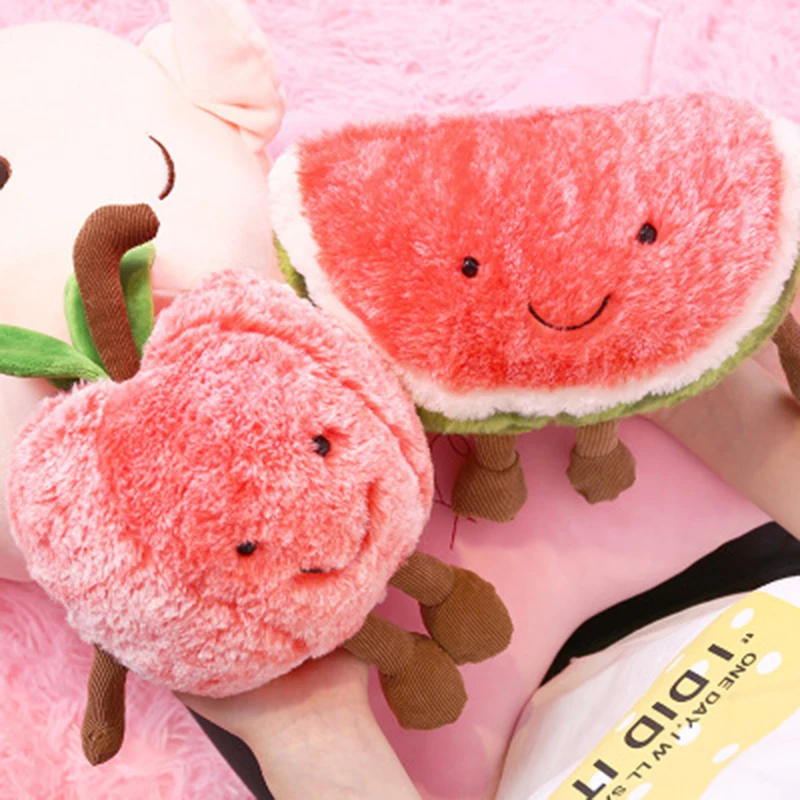 

Plush Cloud Pillow Creative Fruit Stuffed Pillow Watermelon Cherry Pendant Sofa Ornament Toys For Children Girls Gift Doll