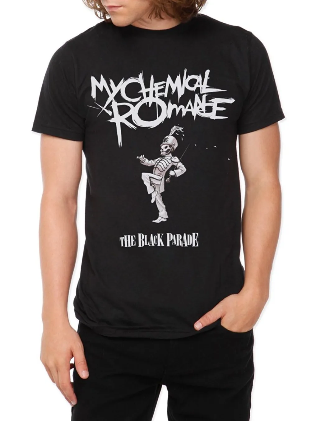 Новый Мода 2017 г. Футболка Экипажа Средства ухода за кожей Шеи My Chemical Romance черный парад короткие печатная машина футболки для Для мужчин