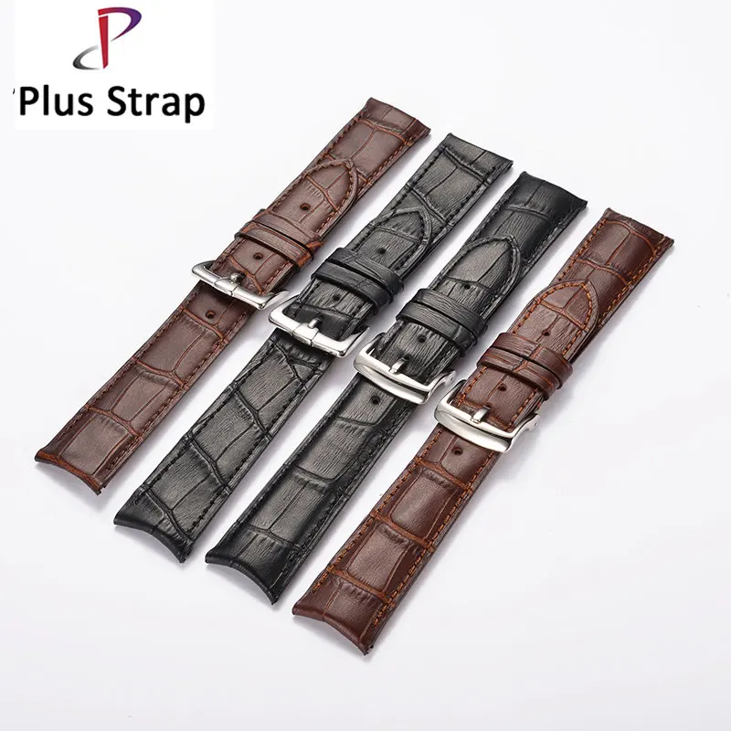 

Plus Strap Brown & Black Men Watch Strap Genuine Leather Watchband Soft Calf Women Wristband 14 16 18 20 MM Bracelet