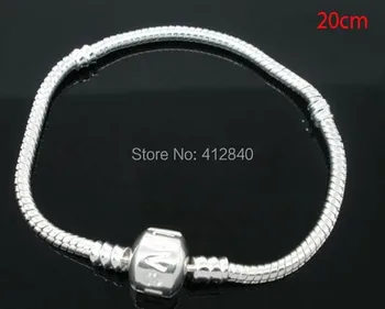 

Free Shipping 20 pcs Snake Chain Bracelets Fit European Beads 20cm
