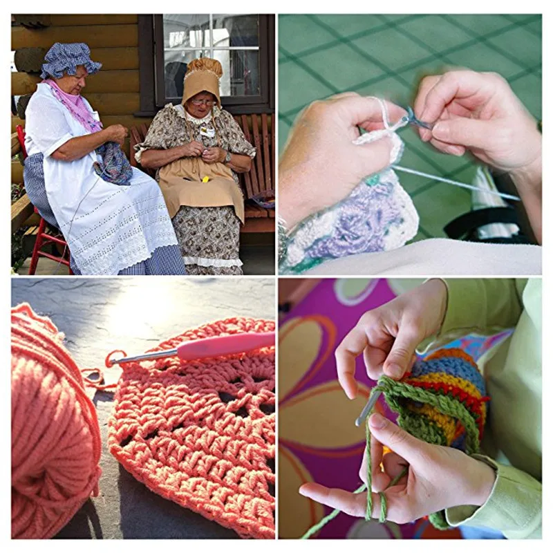 12pcs Crochet Hooks Set Ergonomic Multicolor 2.0-8.0mm Knitting Needles Soft Rubber Handle Crochet Needles For Any Yarn Weave (11)