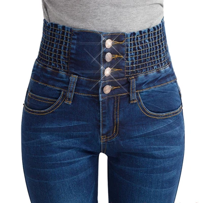 Dark blue C13 Повседневное Для женщин обтягивающие джинсы Винтаж кнопки Slim Fit черный Высокая талия джинсы стрейч дружок джинсы для Для женщин пикантные джинсовые брюки - Цвет: Dark blue C13