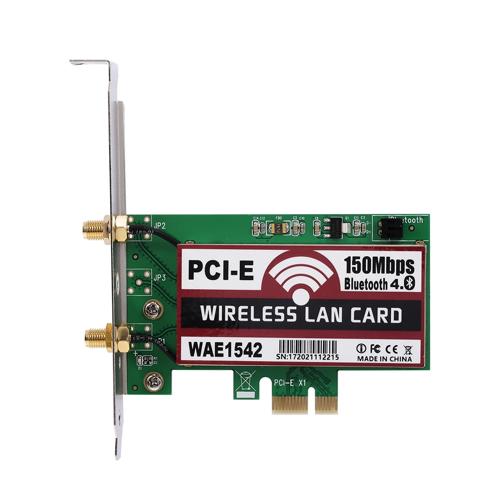 

Wireless Network Card BT WiFi Network Card with High-gain Antennas 150M PCI-E Adapter Card Wireless LAN Card